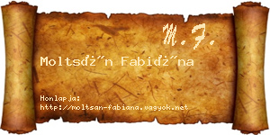 Moltsán Fabiána névjegykártya
